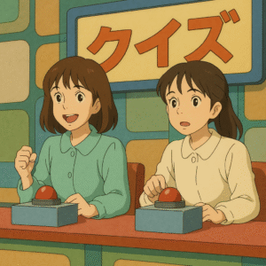クイズに参加している女性