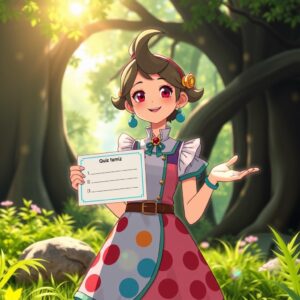 クイズを出題する女性