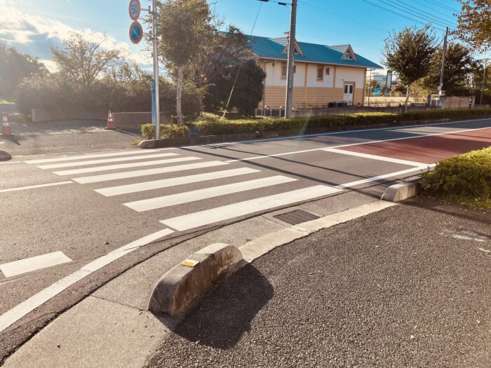 公園に直近の信号機がない横断歩道